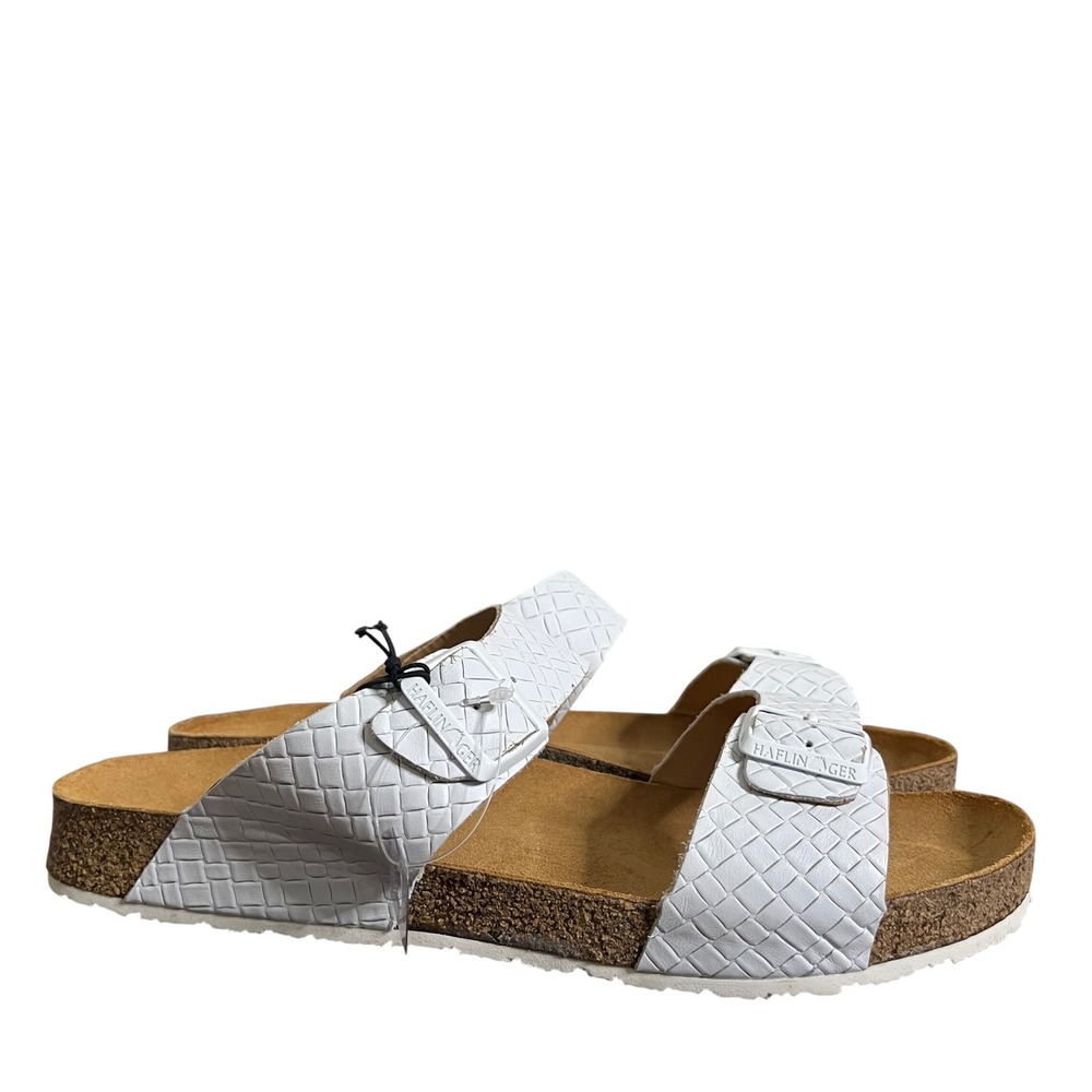 New Haflinger Men Bio Andrea Sandals White Intreccio Leather size EU 47 Comfort‎